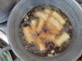 traditional food, risol is fried in a wok Royalty Free Stock Photo