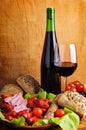 Traditional food and wine Royalty Free Stock Photo