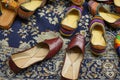 Traditional footwear made by local artisans for sale at Jodhpur, Rajasthan, India