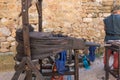 traditional forge bellows wood and leather forging work
