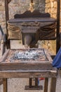 traditional forge bellows wood and leather forging work