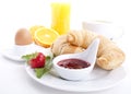 Traditional french breakfast croissant isolated