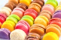 Traditional french colorful macarons in a box