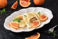 Traditional French Crepe Suzette with Orange Sauce Royalty Free Stock Photo