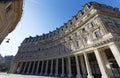 Traditional French house with typical balconies and windows. Paris . Royalty Free Stock Photo