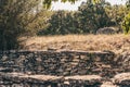 Traditional French masonry fencing - stone wall in Provence