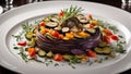 Traditional French Ratatouille dish including eggplant bell peppers zucchini and tomatoes
