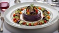 Traditional French Ratatouille dish including eggplant bell peppers zucchini and tomatoes