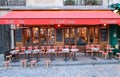 The traditional French restaurant Le Sabot Rouge located in Montmartre in 18 district of Paris, France.