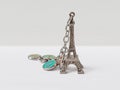 Traditional French souvenir - keychain in the form of the Eiffel Tower Royalty Free Stock Photo