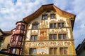 Traditional frescoed home in old city, Lucerne