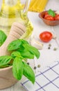 Traditional fresh ingredients for Italian cuisine Royalty Free Stock Photo