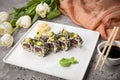 Traditional fresh Japanese sushi rolls Royalty Free Stock Photo