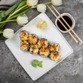 Traditional fresh Japanese sushi rolls Royalty Free Stock Photo