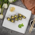 Traditional fresh Japanese sushi rolls Royalty Free Stock Photo