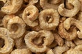 Traditional fried pork rind full frame as background close up