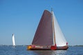 Traditional Frisian wooden sailing ships in a yearly competition Royalty Free Stock Photo