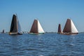 Traditional Frisian wooden sailing ships in a yearly competition in the Netherlands Royalty Free Stock Photo