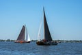 Traditional Frisian wooden sailing ships in a yearly competition in the Netherlands Royalty Free Stock Photo