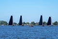 Traditional Frisian wooden sailing ships in a yearly competition Royalty Free Stock Photo