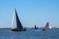 Traditional Frisian wooden sailing ships in a yearly competition in the Netherlands Royalty Free Stock Photo