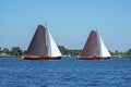 Traditional Frisian wooden sailing ships in a yearly competition in the Netherlands Royalty Free Stock Photo