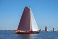 Traditional Frisian wooden sailing ships in a yearly competition in the Netherlands Royalty Free Stock Photo