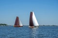 Traditional Frisian wooden sailing ships in a yearly competition in the Netherlands Royalty Free Stock Photo