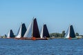 Traditional Frisian wooden sailing ships in a yearly competition in the Netherlands Royalty Free Stock Photo