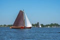 Traditional Frisian wooden sailing ships in a yearly competition in the Netherlands Royalty Free Stock Photo