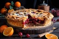 traditional fruit pie with a flaky crust and juicy filling