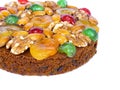 traditional fruitcake with fruits and nuts