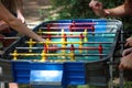 Traditional game of argentinian foosball, table football soccer also called Metegol in latin america