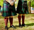 Traditional garb of Scottish bagpipers