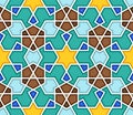 Traditional geometric colorful arabic islamic seamless pattern