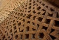 Traditional geometrical hexagonal star ornament - beautiful example of medieval Central Asia art, details of Karakhanid`s mausole Royalty Free Stock Photo