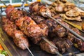 Traditional georgian BBQ kebab shashlik on the skewer