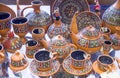 Traditional Georgian crafts ceramic cups, bells and jugs