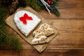 Traditional German cake with raisins Dresdner stollen