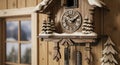 Traditional German cuckoo clock face closeup Royalty Free Stock Photo