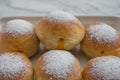 Traditional german donuts filled with jam Royalty Free Stock Photo