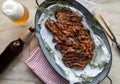 Traditional german grilled pork steaks. Marinated with beer