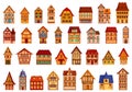 Traditional german houses icons set cartoon vector. Medieval village