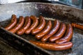 Traditional german meat sausages of beef or pork meat Royalty Free Stock Photo