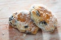 Traditional German mini stollens - sweet Christmas bread with nuts and candied fruits