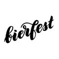 Traditional German Oktoberfest bier festival with text bierfest. Vector lettering illustration isolated on white.