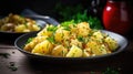 Traditional German Spicy potato salad Kartoffelsalat