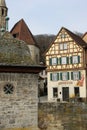 Traditional German street in SchwÃÂ¤bisch Hall Royalty Free Stock Photo