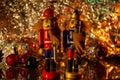 Traditional Germany Nutcracker solider Christmas/Holiday/Festive decoration with blurred background and Christmas baubles