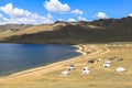 Traditional gers at White Lake in Mongolia